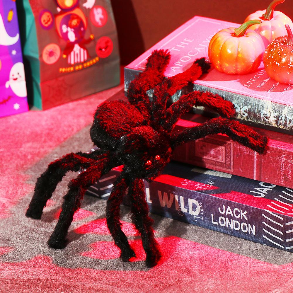 Party Supplies Prank Props Black Plush Spider Bar Ornament Halloween Decoration Haunted House