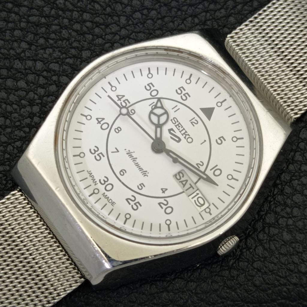 ВИНТАЖНЫЕ МУЖСКИЕ АВТОМАТИЧЕСКИЕ ЧАСЫ SEIKO 5 ЯПОНИЯ С БЕЛЫМ ЦИФЕРБЛАТОМ a701327-5