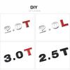 AAYJ1 25mm 45mm DIY 2015 3D Sharp Letters Numbers Full Alphabat Nameplate Logo Trunk Badge Sticker I Love Any Cars Black Chrome