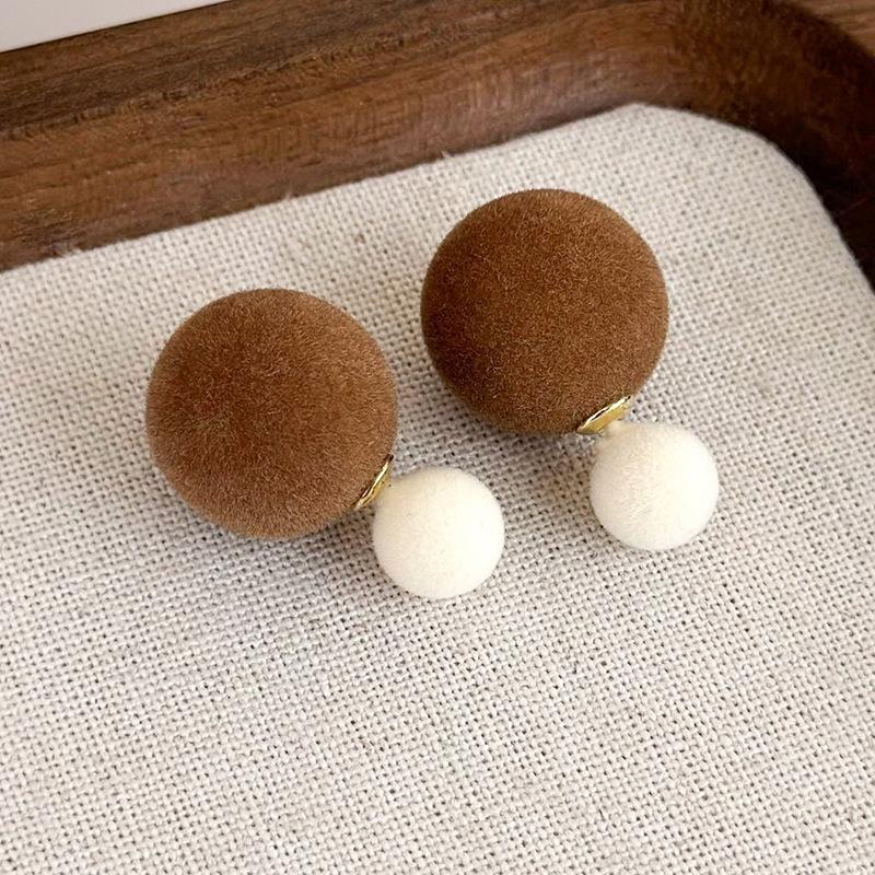 Простые новые коричневые геометрические серьги в стиле ретро с темпераментом, французские серьги, украшения для девочек