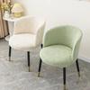 Elastic Curved Armchair Arc-Shaped Seat Cover Nordic Dining Chair Slipcover  For Home Living Room