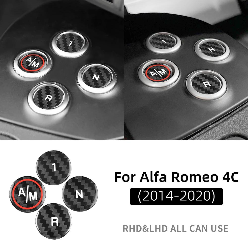 Sticker for Alfa Romeo 4C 2014 2015 2016 2017 2018 2019 2020 Real Hard Dry Carbon Fiber Gear Shift Panel Interior Trim Accessor