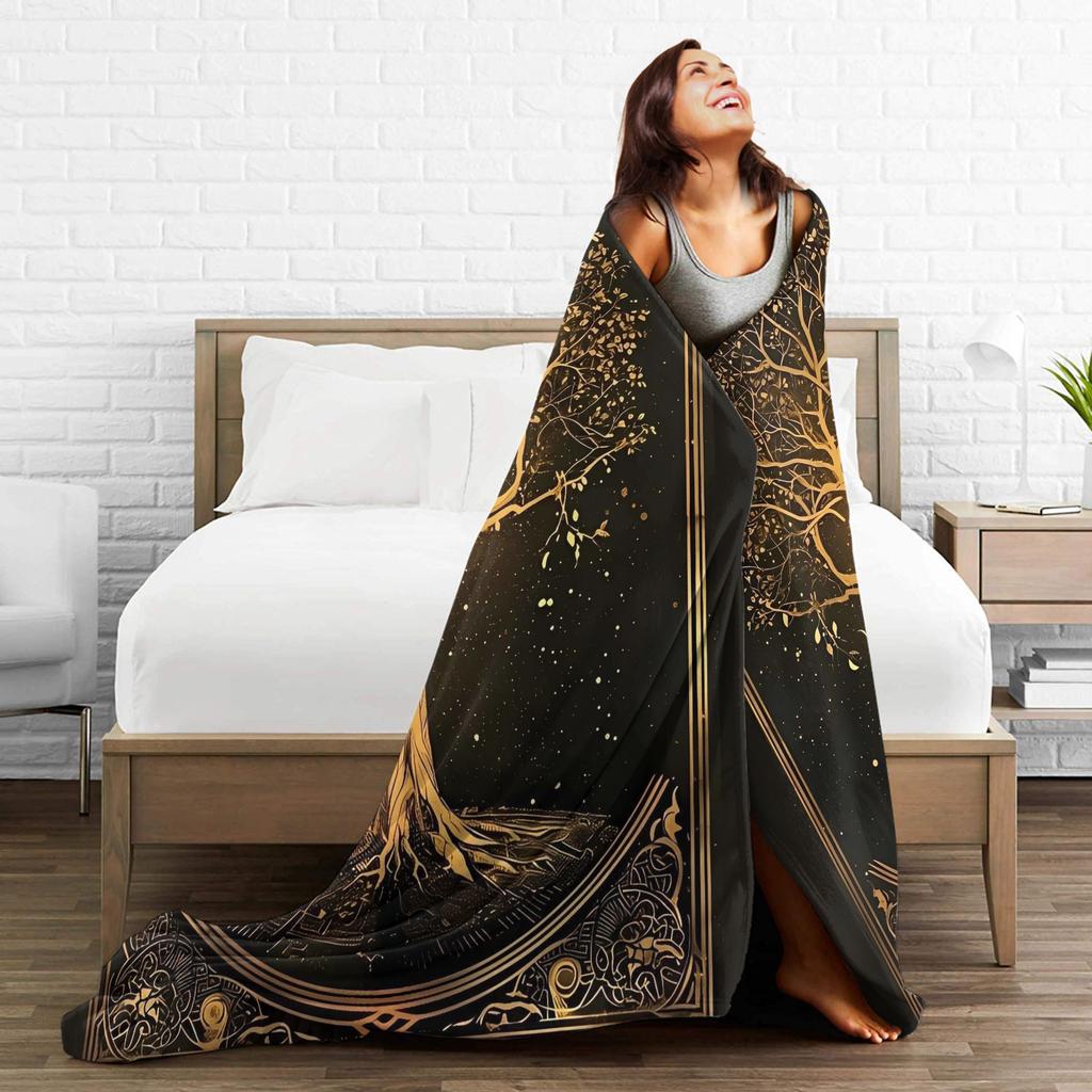 Оригинальное Дерево Л-Лорды Колец Фланелевое Одеяло Мягкие Прочные Покрывала для Спальни Тренд Покрывало Покрывало на Диван