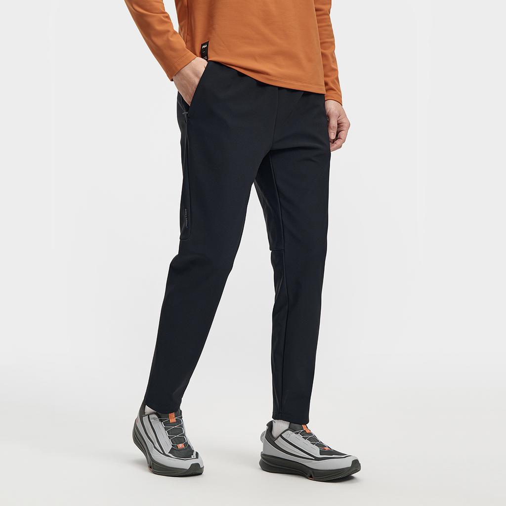 Fila Флисовая версия Теплые Простые Фитнес Повседневные Универсальные Удобные Вязаные Спортивные Штаны Мужские брюки Насыщенно-черный A11M611609FBK