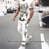 New Summer Men's Trousers Tracksuit Set Sportwear 3d Print Short Sleeve T Shirt+long Pants 2 Piece Suit Men Outfits Clothes