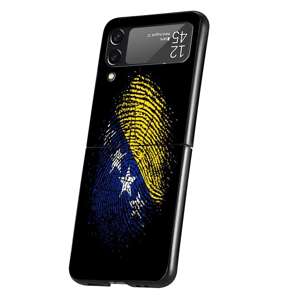 Bosnia And Herzegovina Flag Cover Phone Case For Samsung Galaxy Z Flip 7 6 5 4 3 5G Flip7 Flip6 Flip5 Flip4 Flip3 Black Fundas S