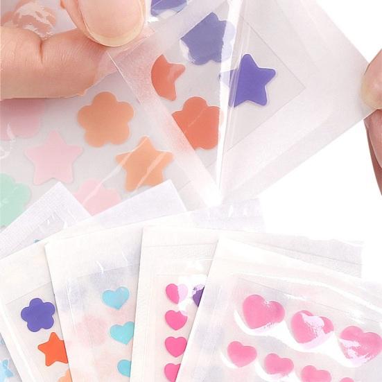 2 листа пластырей от прыщей, невидимые яркие цветные гидроколлоидные наклейки, пластыри от прыщей для ночного восстановления