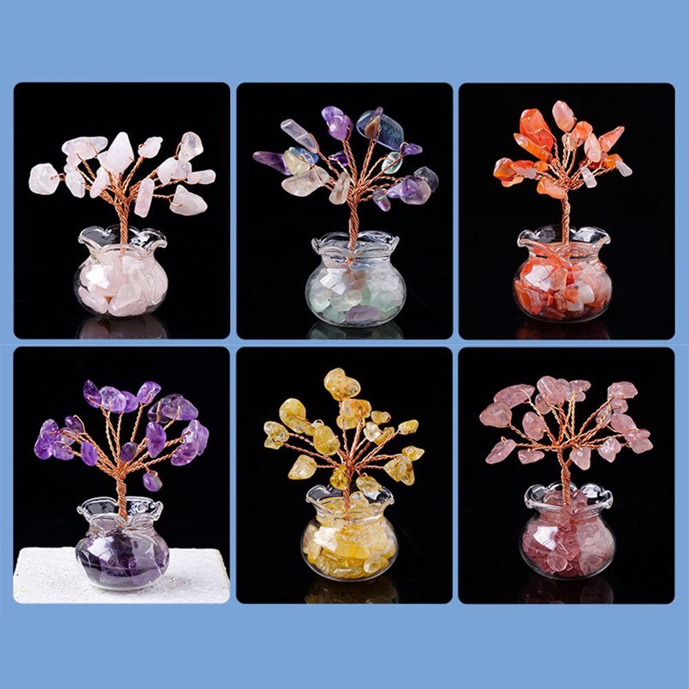 Декор фен-шуй маленькие хрустальные деревья положительная энергия драгоценный камень целебное дерево офис