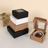 10pcs Kraft Paper Gift Box with Window Cookies Candy Packaging Box  Wedding Birthday Party Supplies