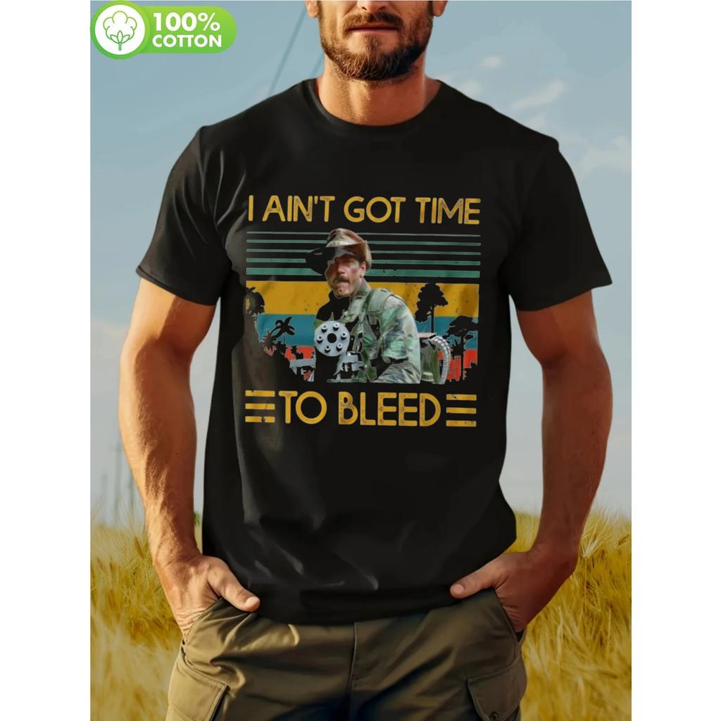 I Don't Have Time To Bleed Jesse Ventura's _Iron Warrior_ Movie T-shirt Casual Wear Gym Outdoor Suitable for Both Men and Women