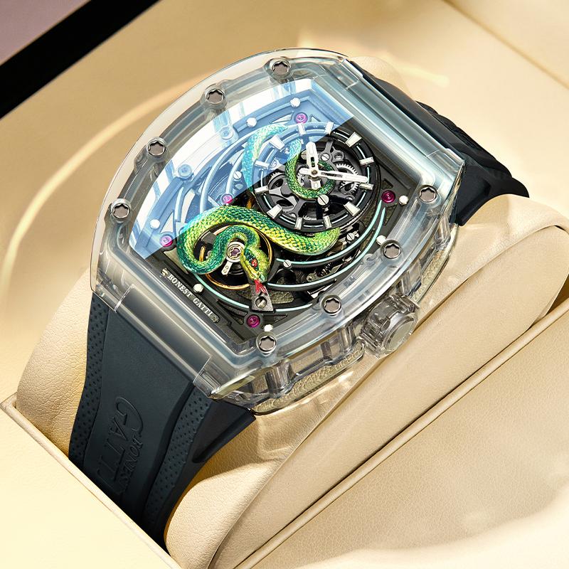 BONEST GATTI Watch Birthday Gift for Husband German Automatic Mechanical Luminous Year of the Snake Limited Edition Men's Watch