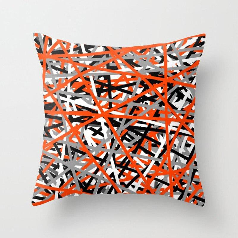 Оранжевый геометрический узор, декоративная наволочка, наволочка для домашнего декора, диванная наволочка