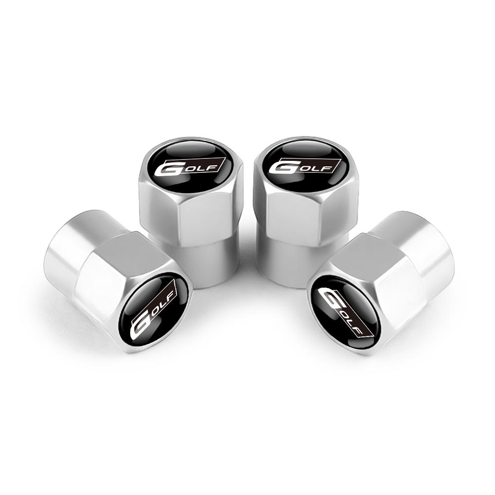 CAT1 Volkswagen Golf Rline Polo GTI R Badge 4Pcs Metal Car Wheel Tire Valve Caps Cover Accessories for VW Jetta Touareg CC Passat MK7