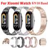 Металлический ремешок для Xiaomi Mi Band 9 10, браслет из нержавеющей стали, тонкий деловой ремешок для Xiaomi Band 8, спортивный браслет, аксессуары