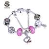 SICONE Pink Sweet Temperament Crystal Bracelet Creative Wild Ladies Jewelry