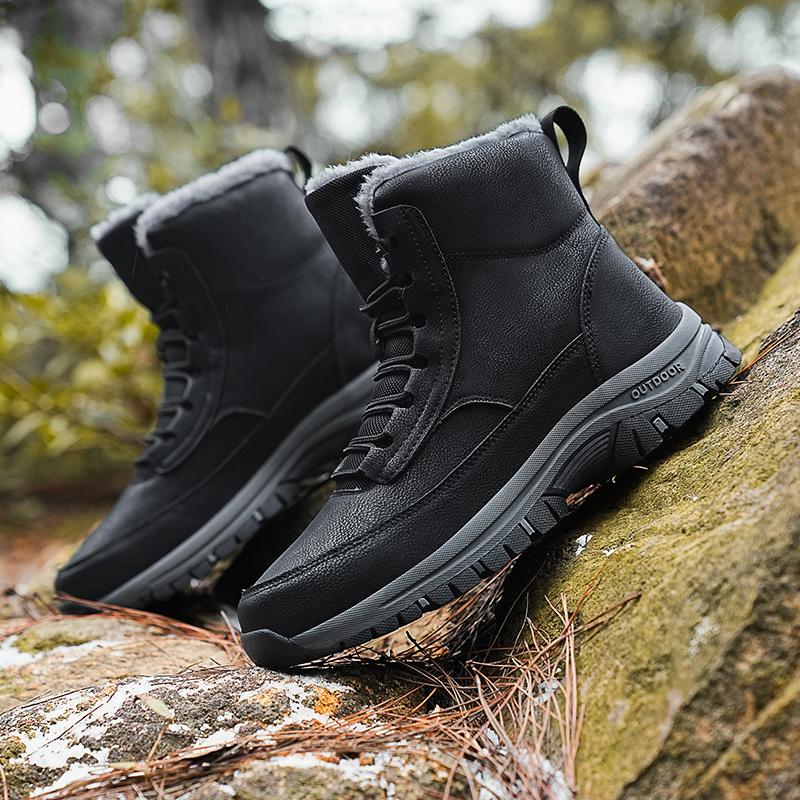 Men Snow Shoes Casual Winter Plush Warm Boots Platform Sneakers Male High Tops Cotton Shoes