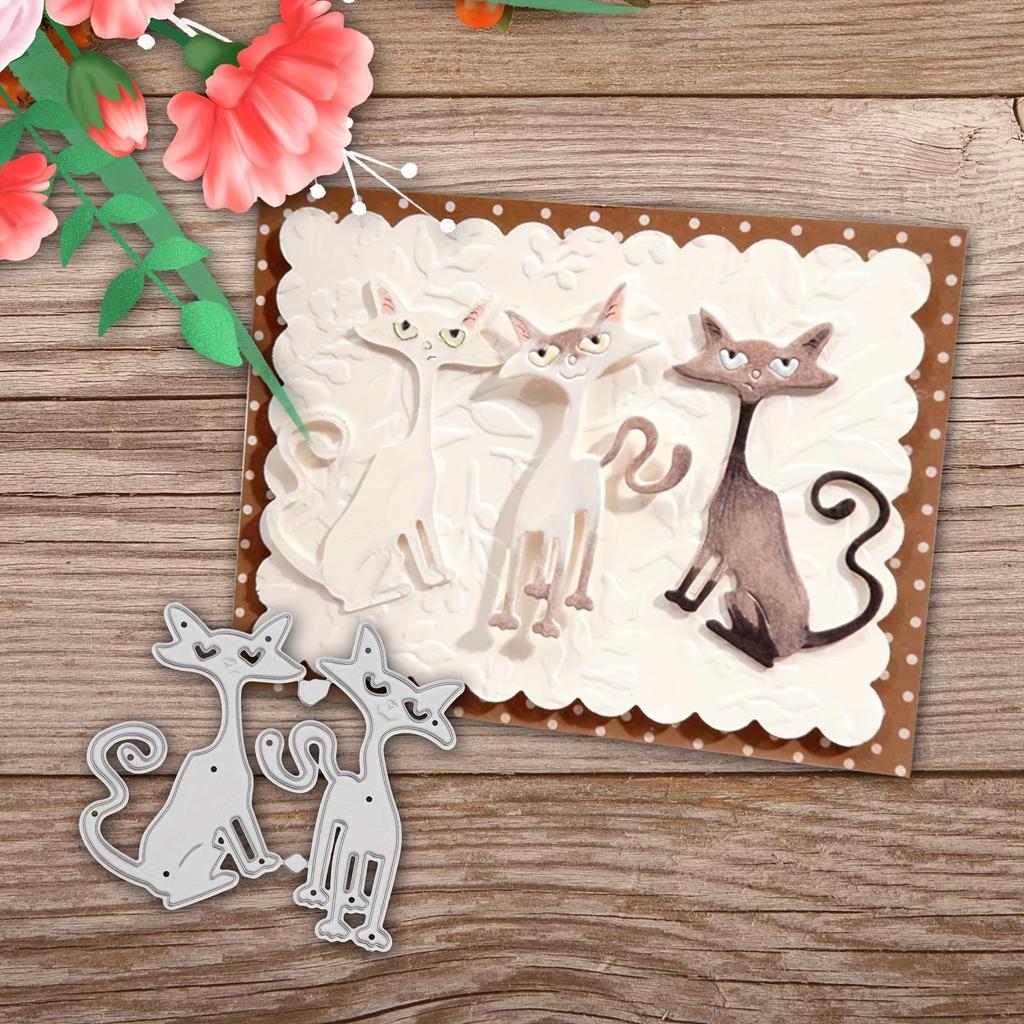 Cats Metal Dies for DIY Scrapbooking Cutting Templates for Cardmaking, Paper Art Craft Supplies