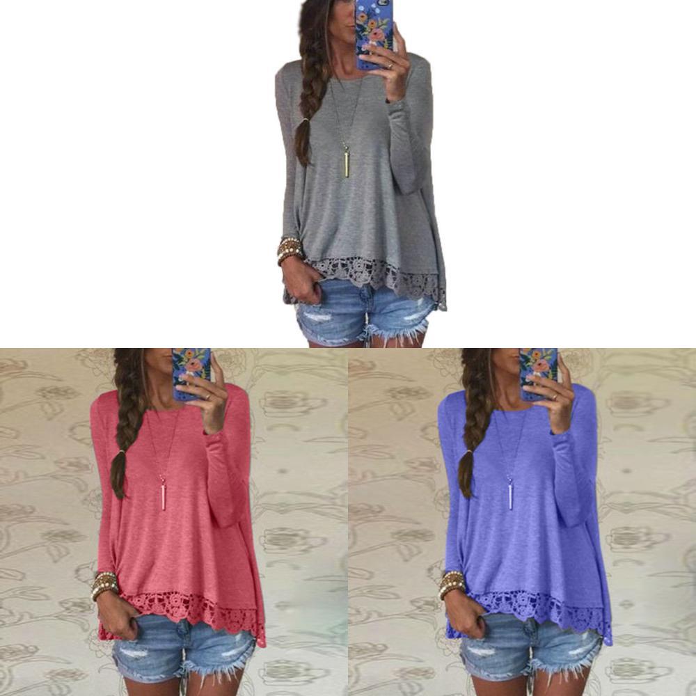 Classic And Stylish Femme Blouse Manches Longues With Lace Detail For A Sophisticated Look