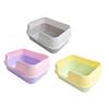 Cat Litter Box Extra Large Semi Enclosed Splash Proof Safe Removable Kitty Litter Pan with Scoop