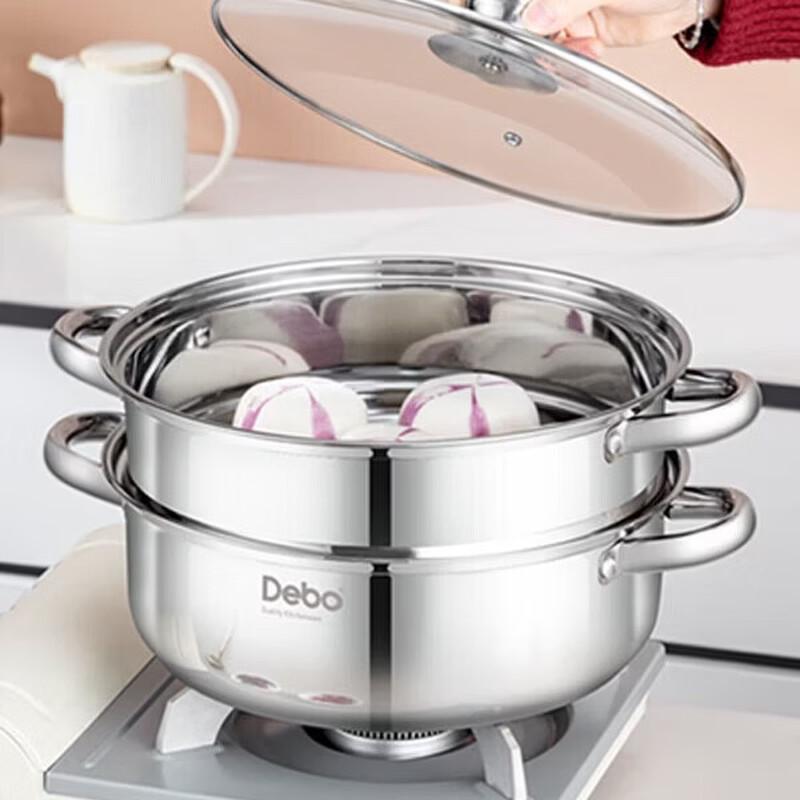 Суповая кастрюля-пароварка Debao Rosen 28 см из нержавеющей стали 304, двухслойная