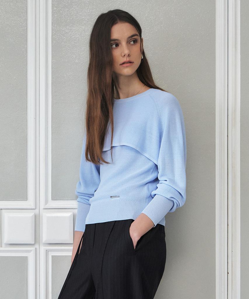 ARTID Layered Setup Knit_Light Blue