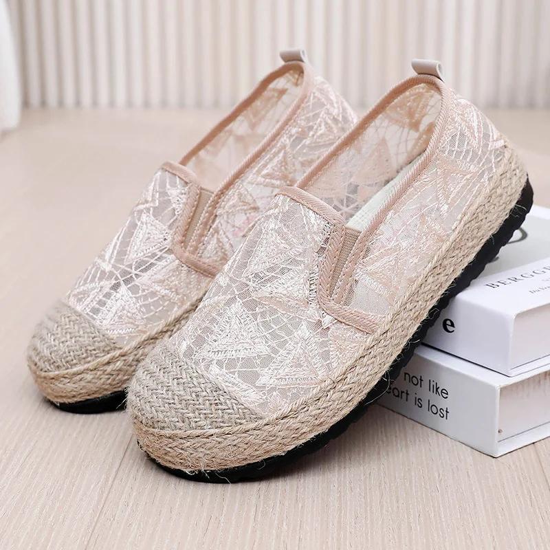 Модные весенне-летние новые женские модные универсальные туфли для рыбалки с неглубоким носком и мягкой сетчатой подошвой, дышащие туфли