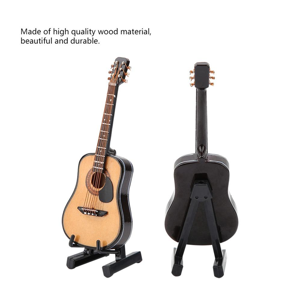 3PCS With Stand Miniature Guitar Model Mini Guitar Craft Model Guitar Ornament Dollhouse Accessory