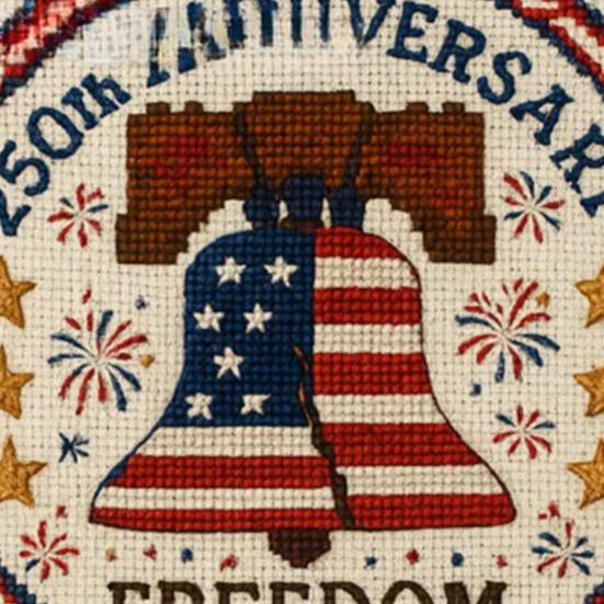Liberty Bell Cross Stitch US 250th Anniversary Cross Stitch Kit Patriotic Cross Stitch DIY Kit Fabric Threads Needle