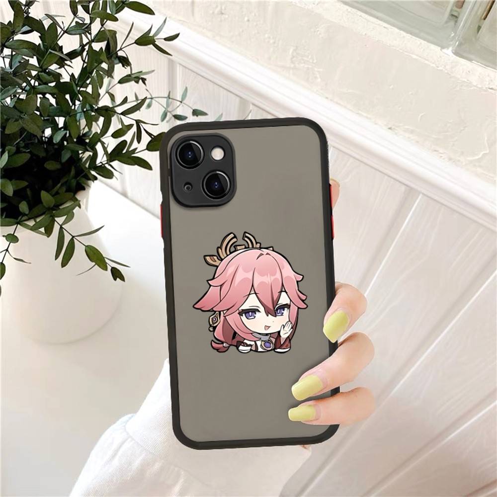 Anime Genshin Impact Phone Case For IPhone 14 11 12 13 Mini Pro Max 8 7 Plus X XR XS MAX Translucent Matte Cover