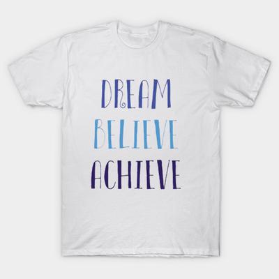 Футболка Женская Dream Believe Achieve Футболки Харадзюку Принт Каваи Футболка Летняя с Коротким Рукавом Женская Футболка Топ
