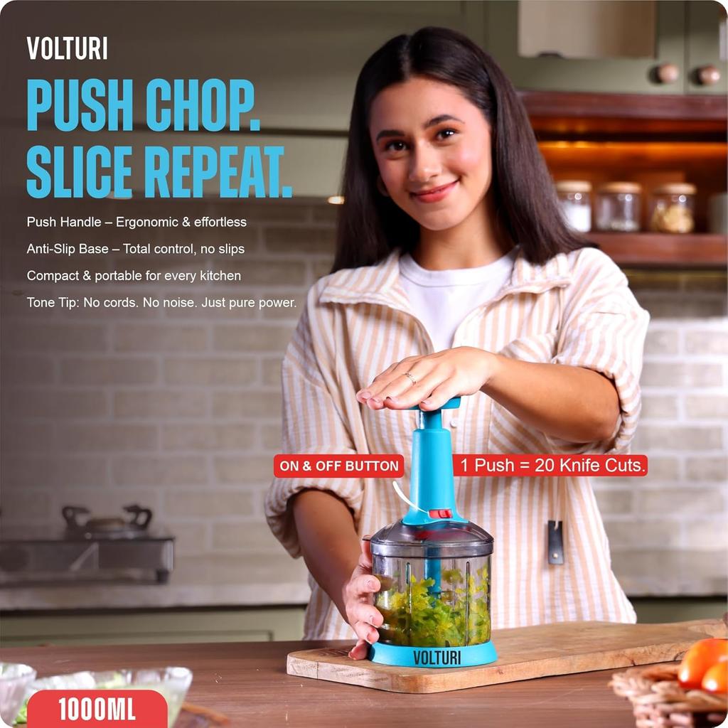 Чоппер для кухни, Ручной чоппер с 5 лезвиями, Овощерезка (А-1000 МЛ)