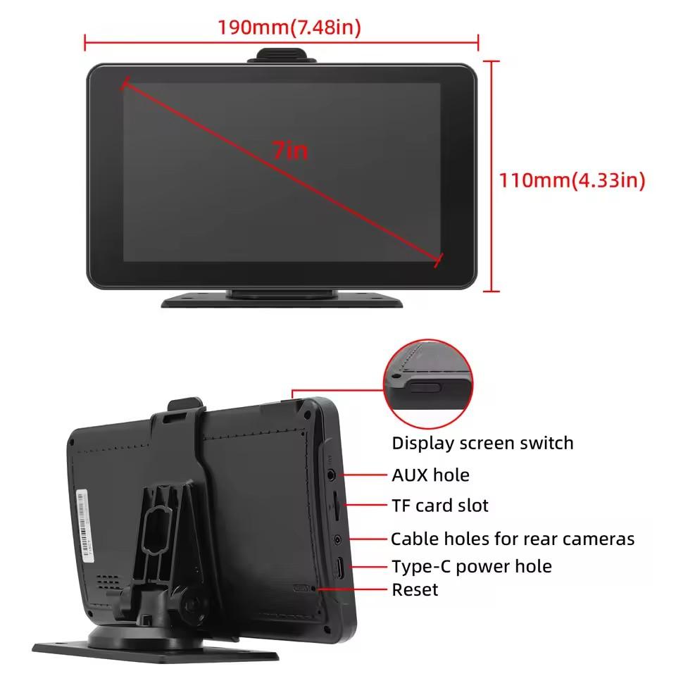 AD 7inch Carplay MP5 Player Portable BT Touch Srceen Wireless Carplay Android Auto Car Radio for iPhone Android Video Stereo