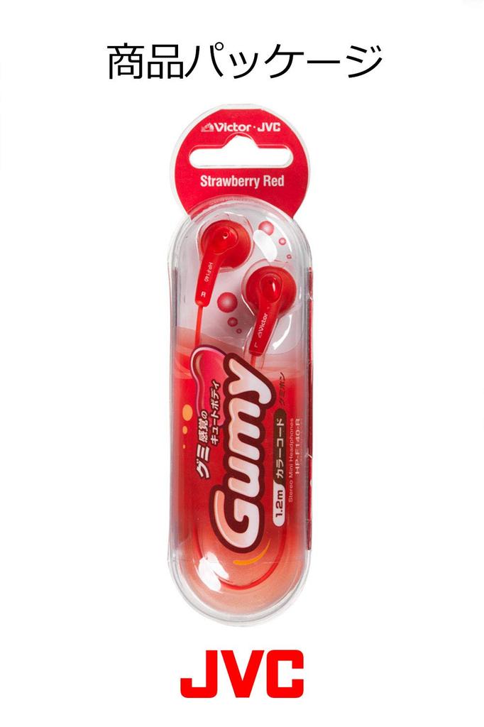 Проводные наушники-капельки JVC Kenwood красные HP-F140-R,