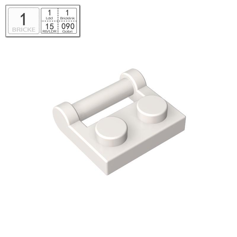 BRICKE 1x2 Hinge Plate with Side Handle, Compatible with LEGO 48336 MOC Blocks