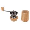 Кофемолка ручная дубовая нержавеющая сталь ретро эргономичная рукоятка конический сердечник для помола
