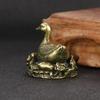 Retro Duck Ornament Solid Brass Office Desktop Decoration Small Animal Miniatures Figurines Decorative Ornaments