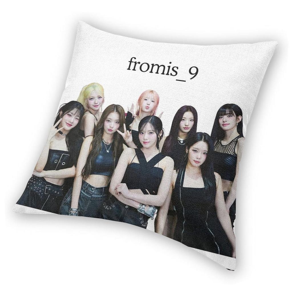 Fromis_9 Kpop Style Square Pillowcase Polyester Linen Velvet Creative Zip Decor Throw Pillow Case Bed Cushion Cover