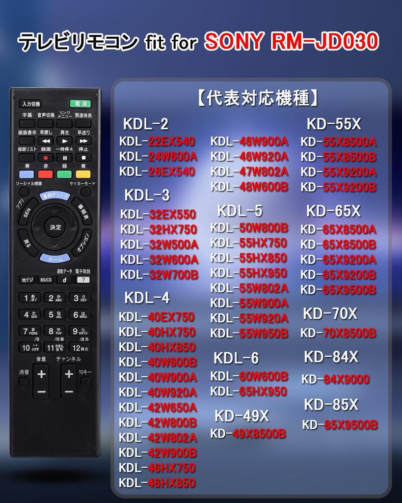 Пульт ДУ Sony для телевизора SONY BRAVIA Запасной пульт ДУ Совместимый с пультами Sony RM-JD030 RM-JD029 RM-JD028