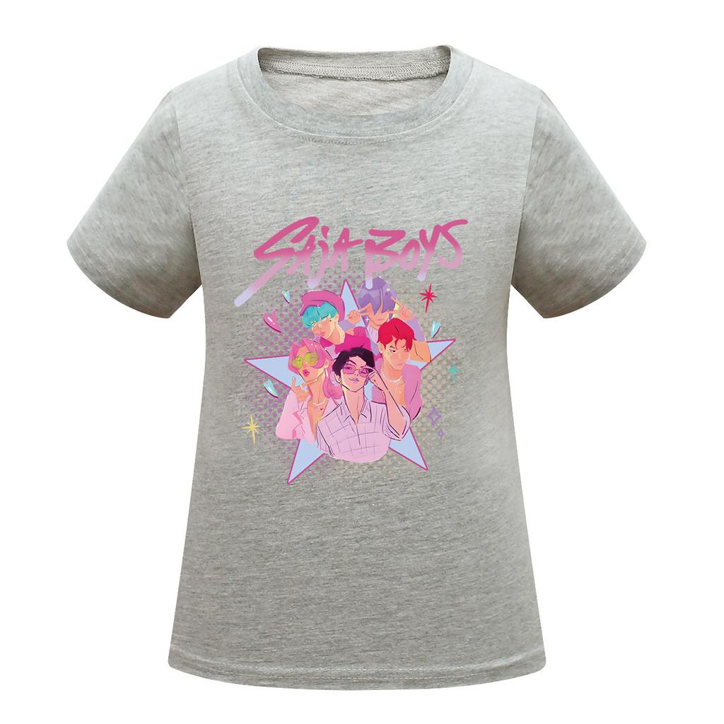 Kids Girls Anime Cartoon K-POP Rumi Zoey Mira Printed Casual Short Sleeves T-Shirt Top