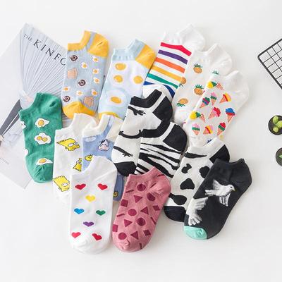 Японские мультяшные хлопковые носки: Модные, милые, короткие, подходят для женщин и мужчин, идеально подходят для весны и осени