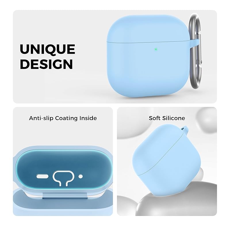 Чехол AhaStyle AirPods 4 (2024) мягкий силикон 4-го поколения В комплекте набор для чистки Apple для 4-х корпусов Противоударный чехол USB-C зарядка