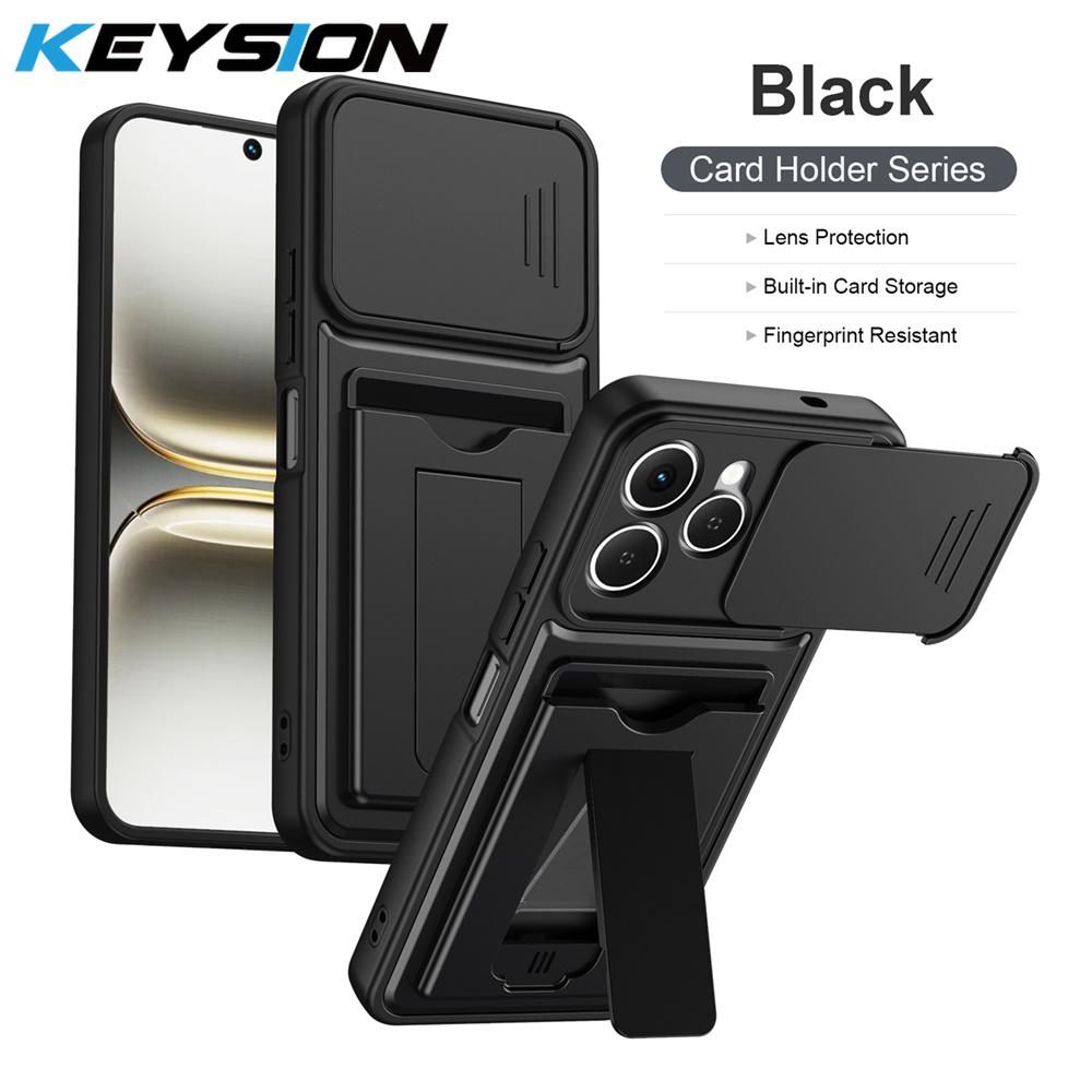 KEYSION Чехол-кошелек с держателем для карт для TECNO Spark 40 4G, с защитой выдвижной камеры, подставкой, противоударный чехол для Spark 40 4G