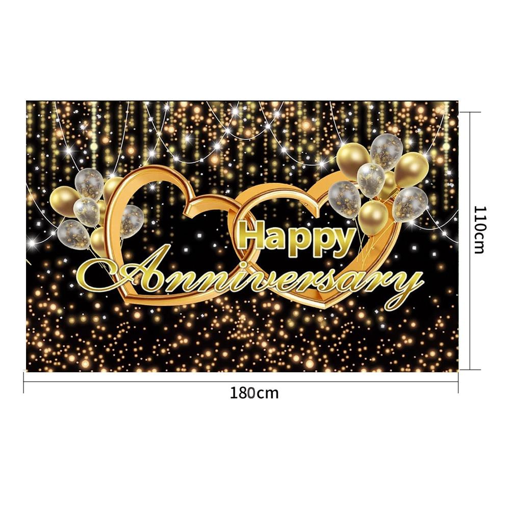 Фон для вечеринки в честь годовщины 180*110 см, украшение из золотого и белого баннера, золотые капельные блестки, хрустальные принадлежности для фотосъемки