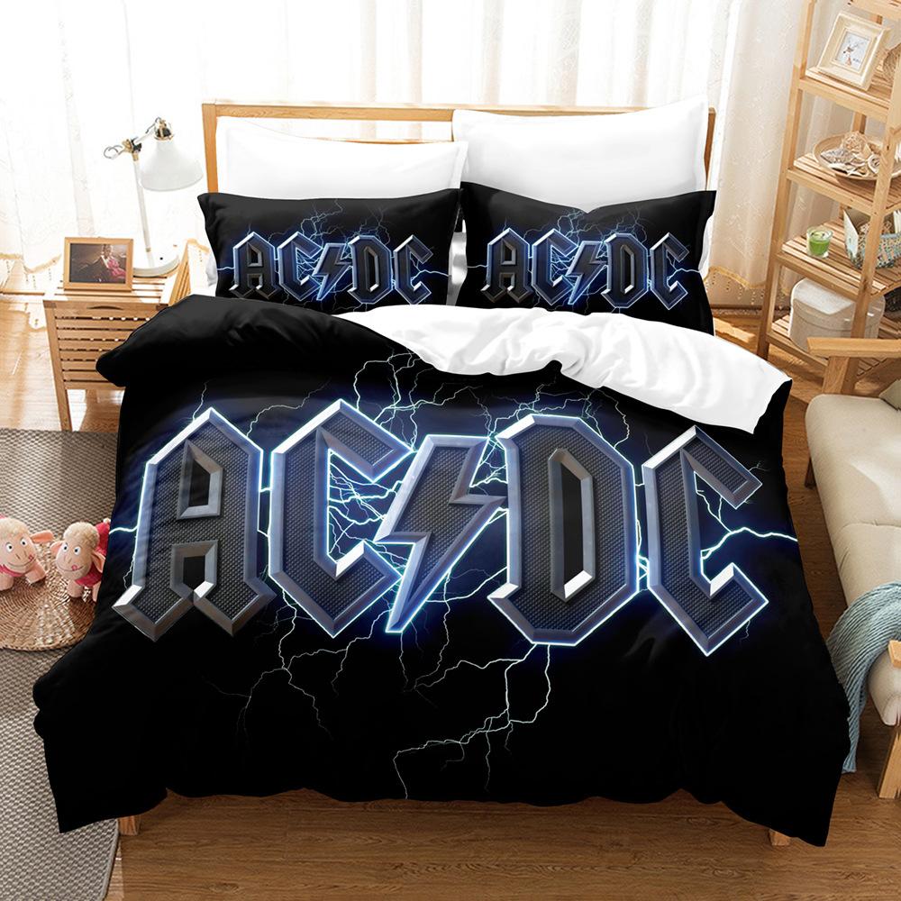 3D Digital Printing Bedding Four-Piece Set Three-Piece Set Acdc Bed Sheet Quilt Pillow