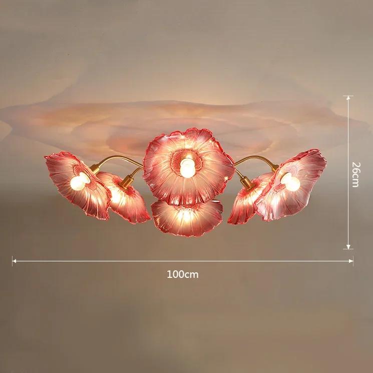 Modern Minimalist Lotus Chandelier Nordic Glass LED Chandelier Bedroom Interior Home Decoration Luxurious Living Room Lighting