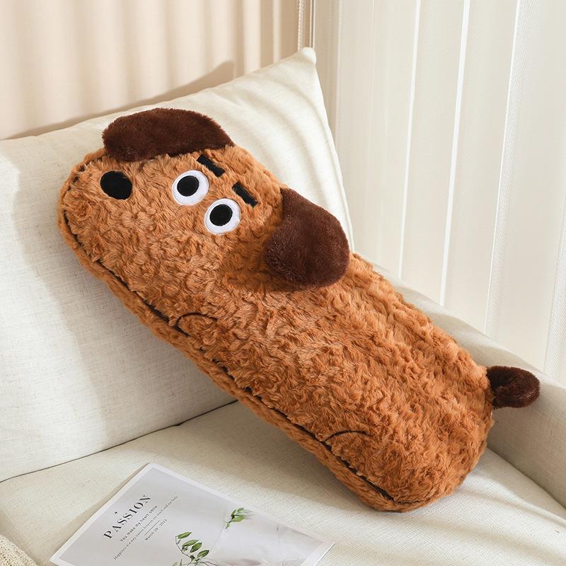 Internet celebrity cute puppy doll long throw pillow plush toy doll sofa living room bedside cushion sleeping pillow girl