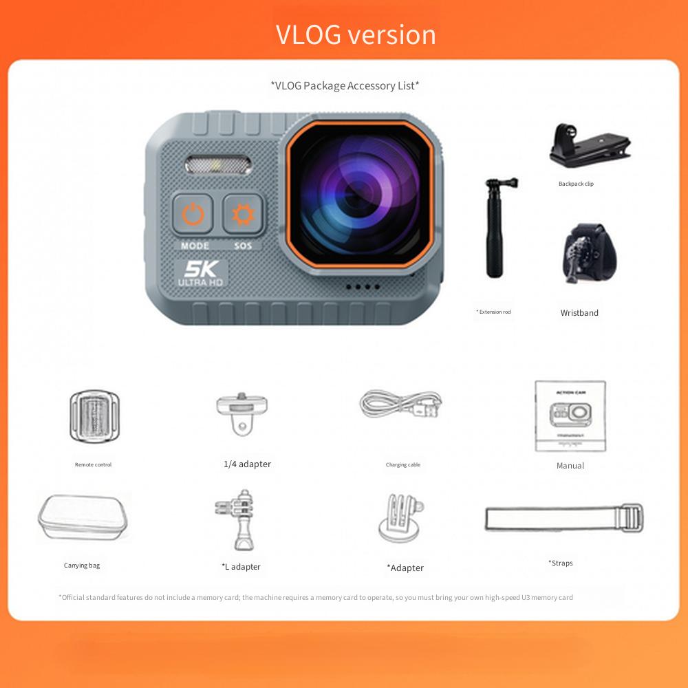 5K Action Camera, First Person View Cam for Motorcycle & Cycling, Anti-shake Sports Action Camera