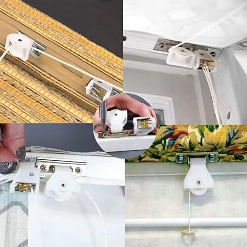 4pcs Smooth Sliding Roman Shades Hardware Easy Install Blinds Track Wheel Daily Use