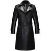 Autumn and Winter Haining Genuine Leather Coat Sheepskin Leather Windbreaker Middle-aged Men's Mid-length Lapel Leather Coat Jacket