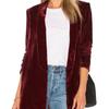 Velvet Blazers For Women Solid Open Front Lapel Cardigan Coat Long Sleeve Fall Winter Office Work Suit Jacket